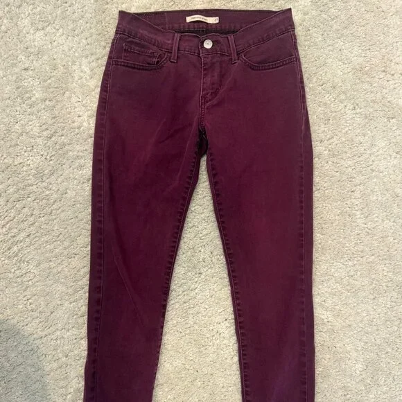 Levi’s Burgundy Super Skinny Jeans – Size 27 - Picture 2 of 4